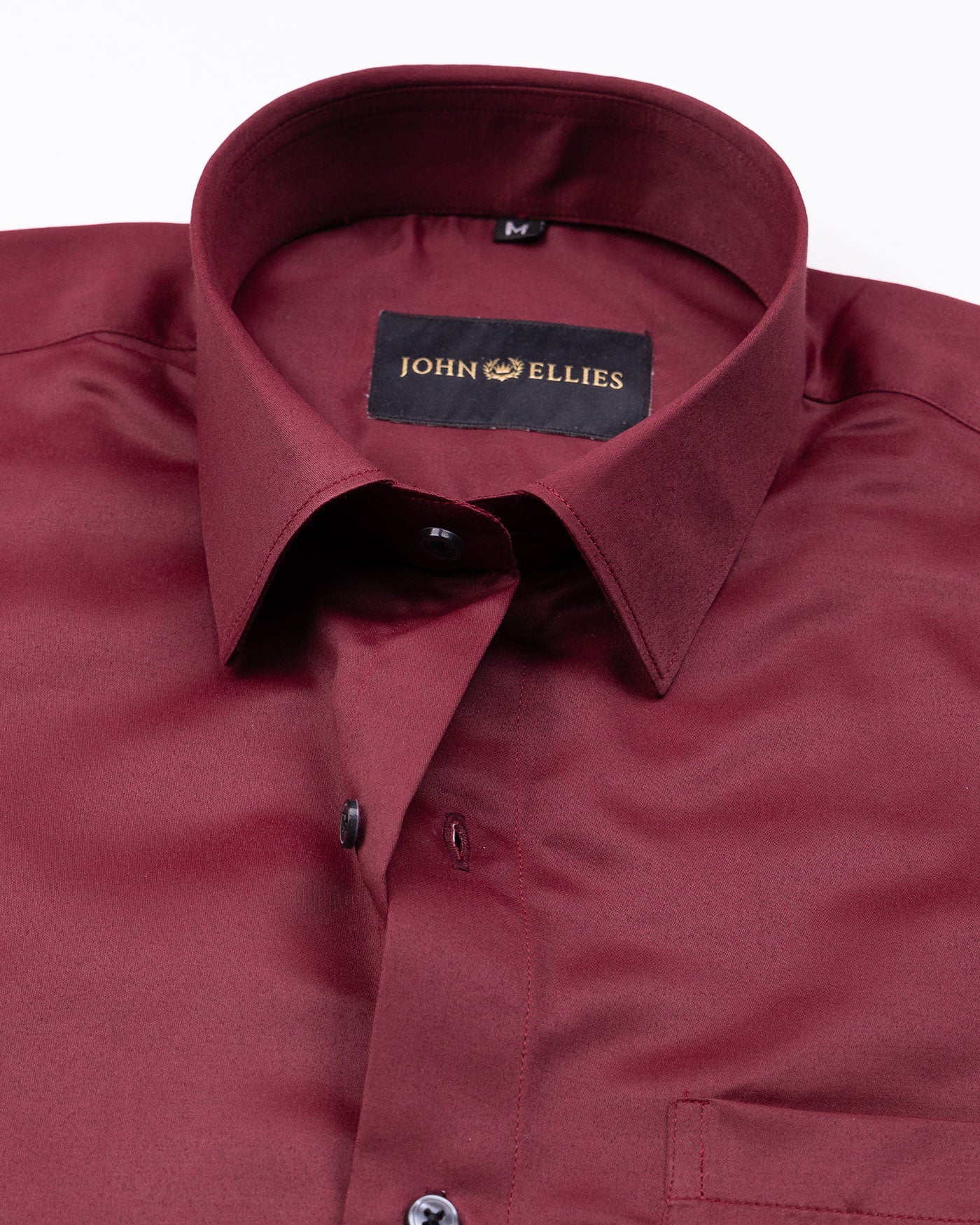 Alykaso Carmine Maroon Wrinkle Free Cotton Shirt - John Ellies