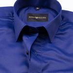 Alykaso Imperial Blue Wrinkle Free Cotton Shirt - John Ellies