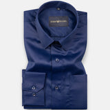 Alykaso Navy Blue Wrinkle Free Cotton Shirt