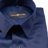 Alykaso Navy Blue Wrinkle Free Cotton Shirt