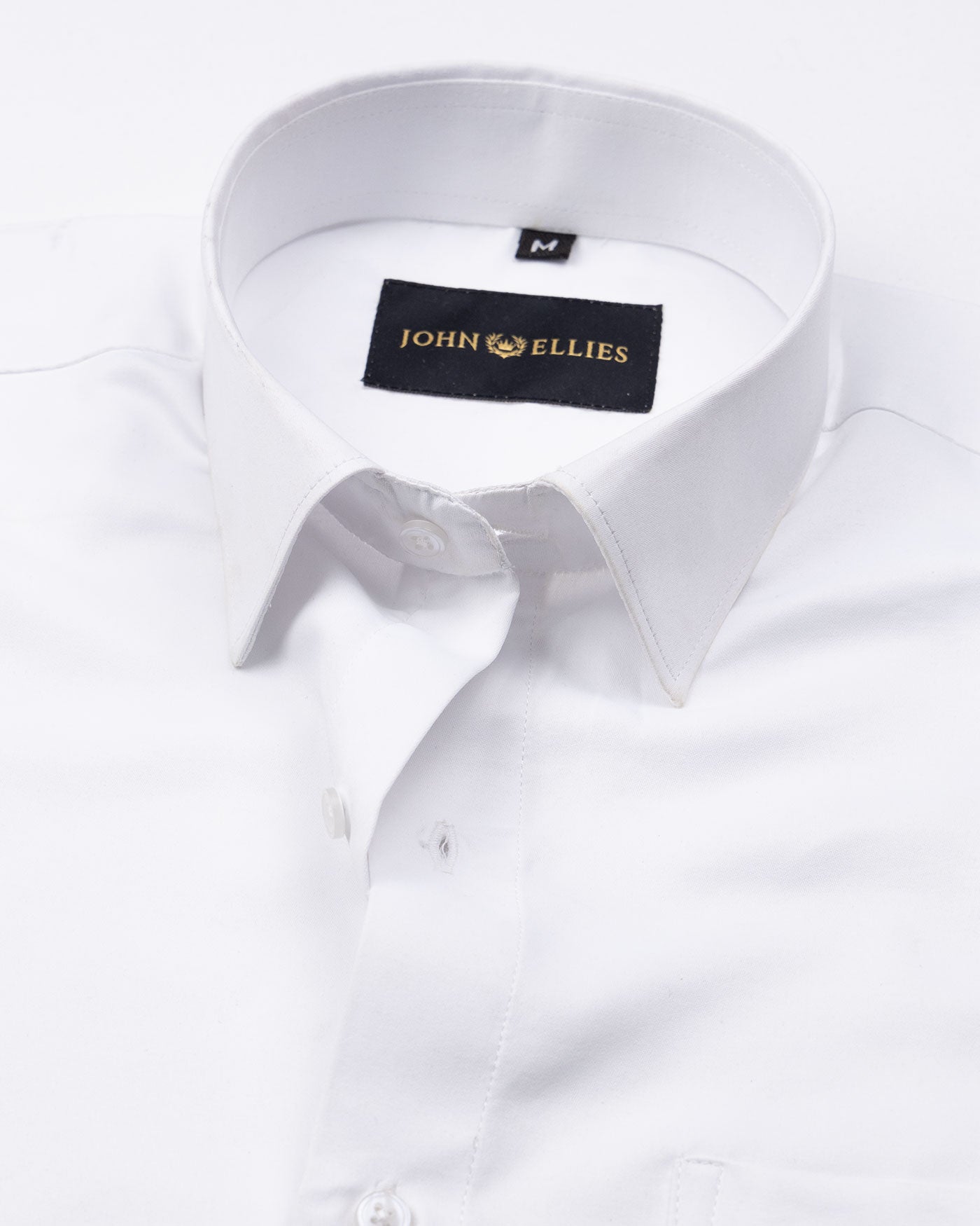 Alykaso White Wrinkle Free Cotton Shirt - John Ellies