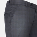 Amber Grey Checked Formal Cotton Pant - John Ellies
