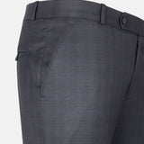 Amber Grey Checked Formal Cotton Pant - John Ellies