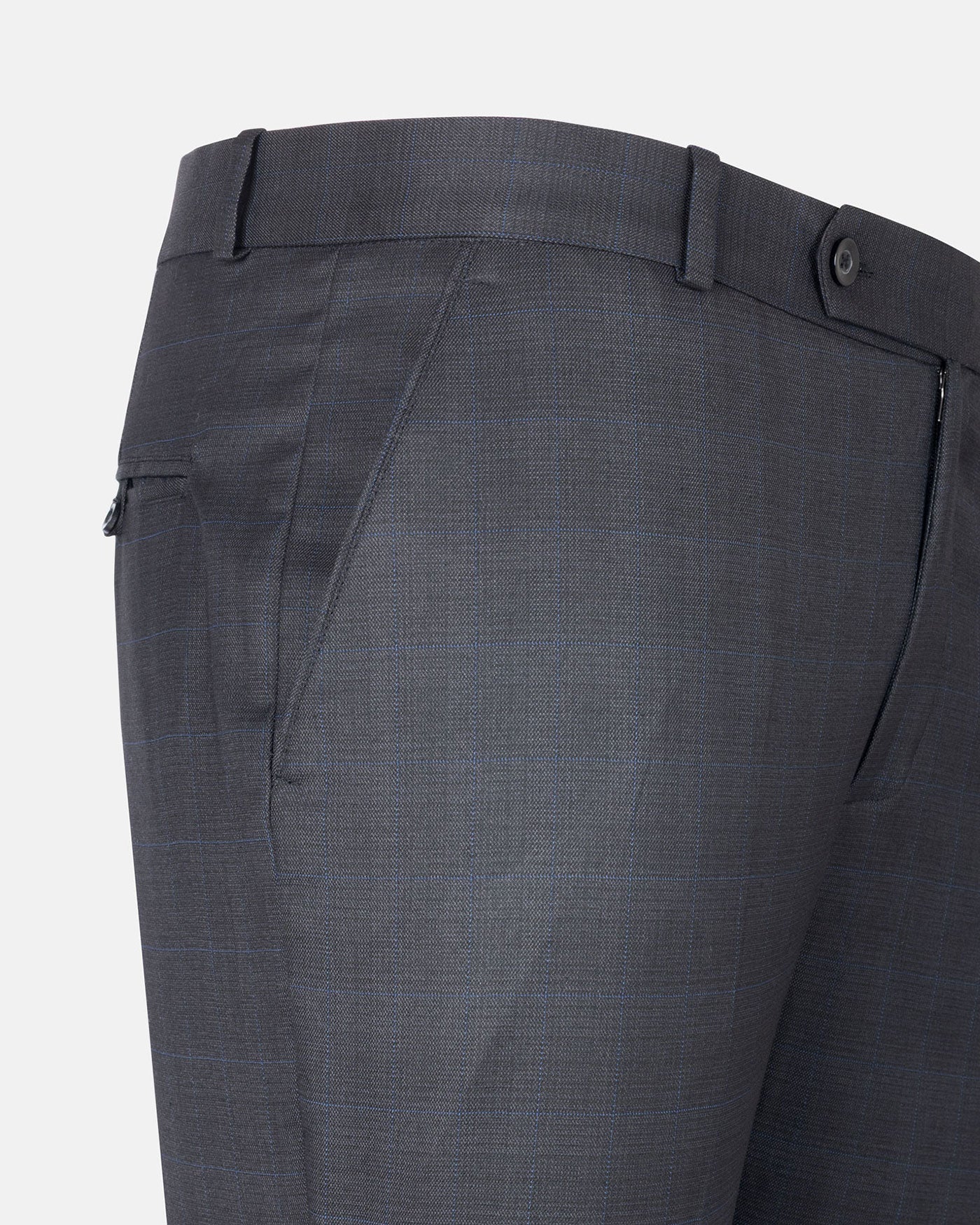 Amber Grey Checked Formal Cotton Pant - John Ellies