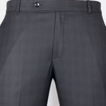 Amber Grey Checked Formal Cotton Pant - John Ellies