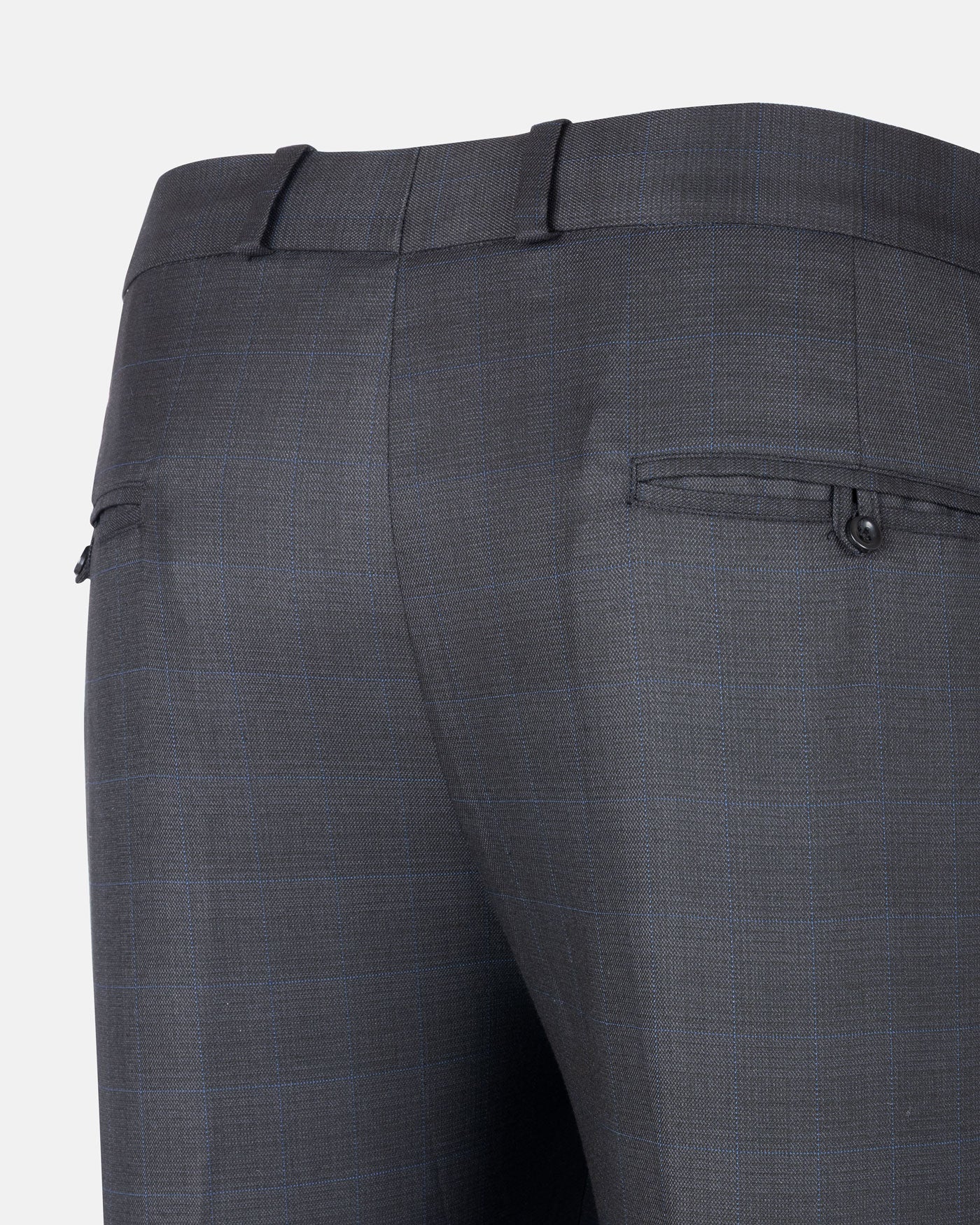 Amber Grey Checked Formal Cotton Pant - John Ellies