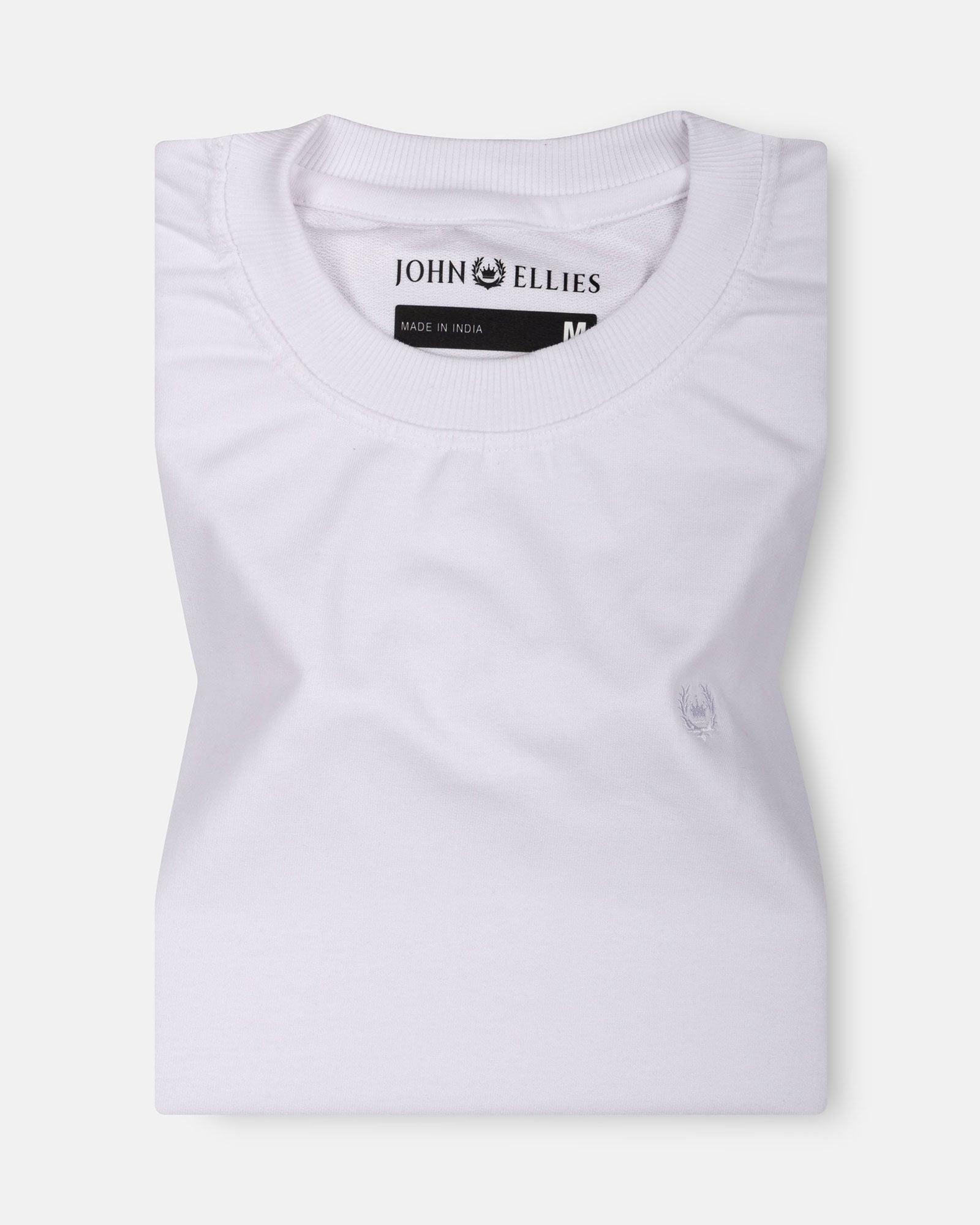 Naxet White Cotton Plain Oversized T-Shirt - John Ellies
