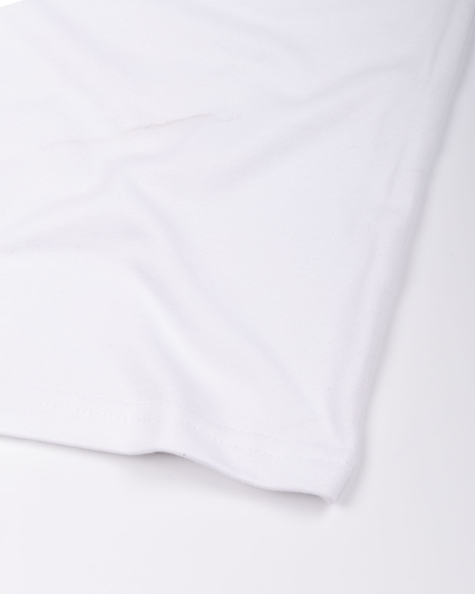 Naxet White Cotton Plain Oversized T-Shirt - John Ellies