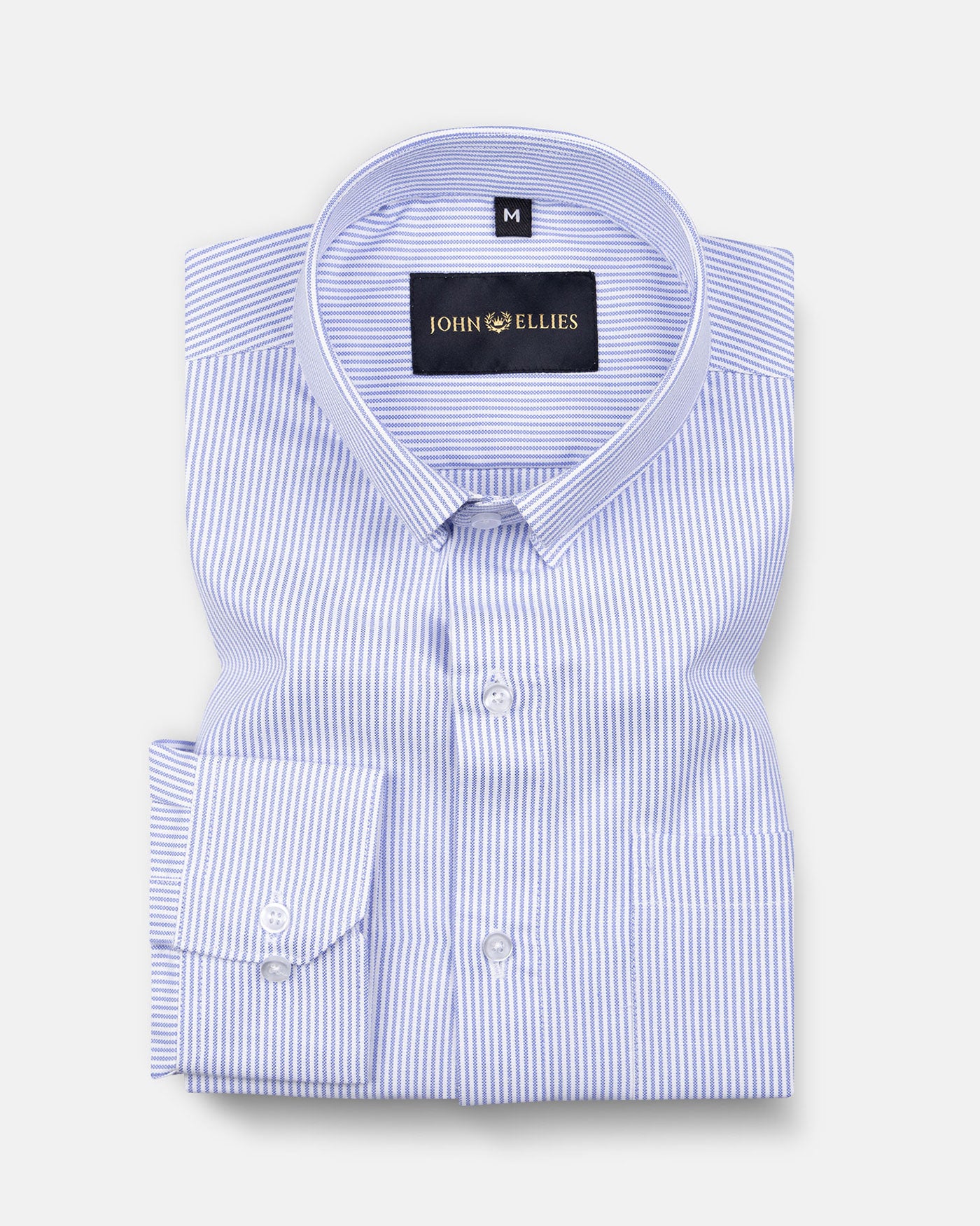 Siento Felix Blue Stripe Oxford Cotton Shirt - John Ellies