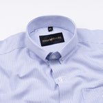 Siento Felix Blue Stripe Oxford Cotton Shirt - John Ellies