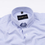 Siento Felix Blue Stripe Oxford Cotton Shirt - John Ellies