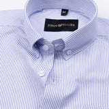 Siento Felix Blue Stripe Oxford Cotton Shirt - John Ellies