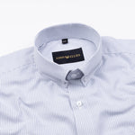 Siento Felix Grey Stripe Oxford Cotton Shirt - John Ellies