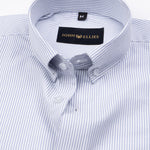 Siento Felix Grey Stripe Oxford Cotton Shirt - John Ellies