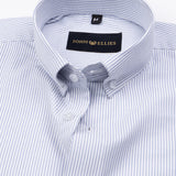 Siento Felix Grey Stripe Oxford Cotton Shirt - John Ellies