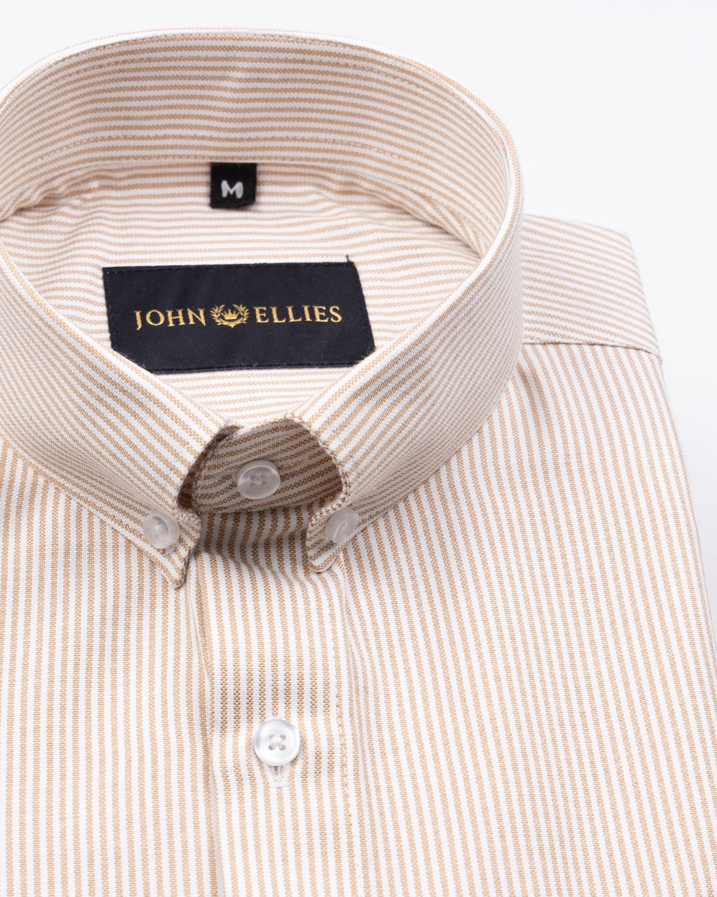 Siento Felix Orange Stripe Oxford Cotton Shirt - John Ellies