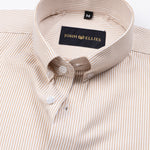 Siento Felix Orange Stripe Oxford Cotton Shirt - John Ellies