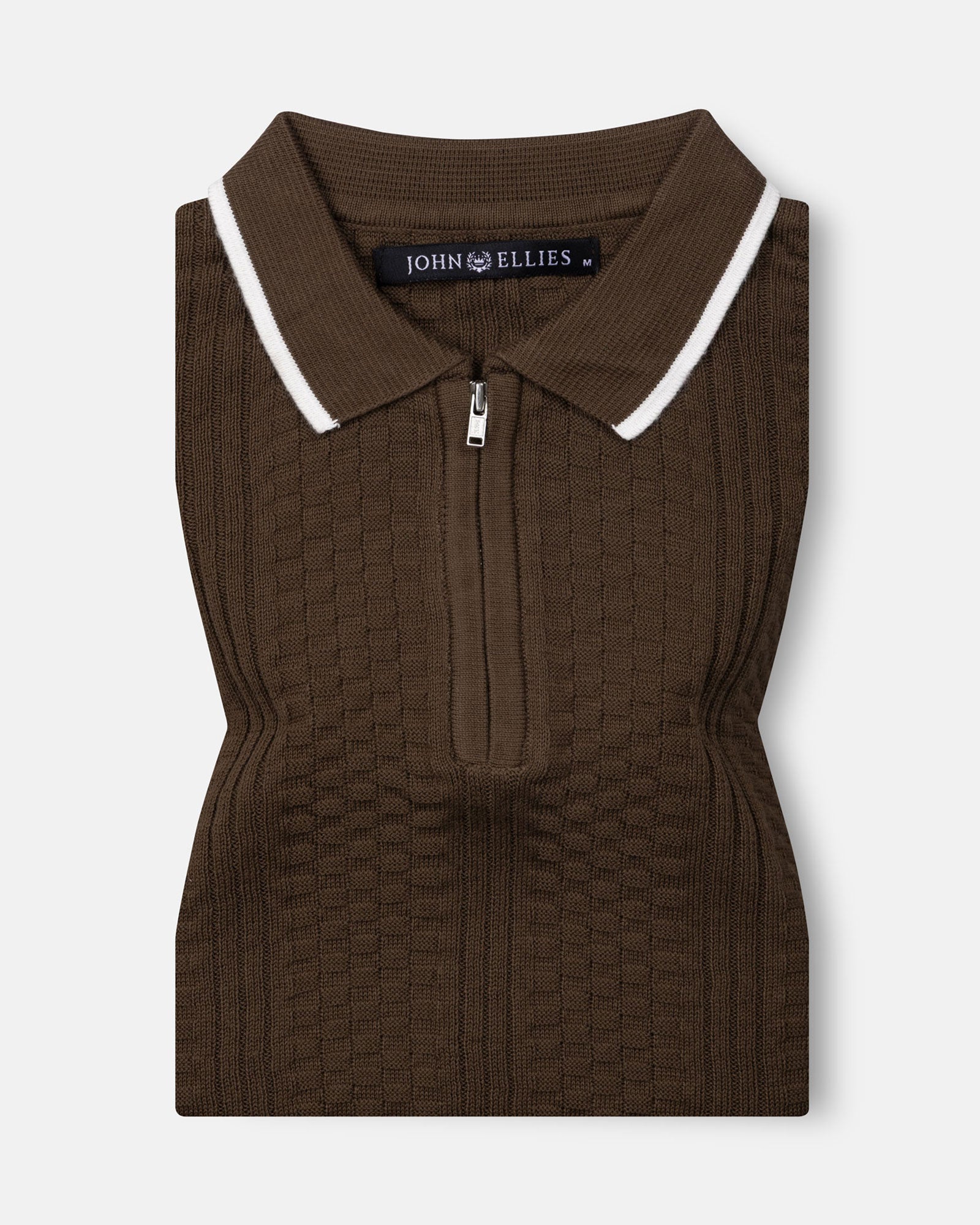 Austen Brown Cotton Polo T-Shirt - John Ellies