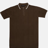 Austen Brown Cotton Polo T-Shirt - John Ellies