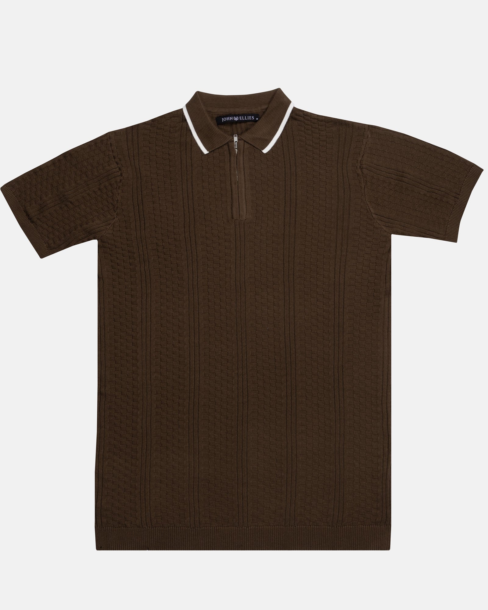 Austen Brown Cotton Polo T-Shirt - John Ellies