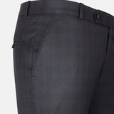 Amber Black Checked Formal Cotton Pant - John Ellies