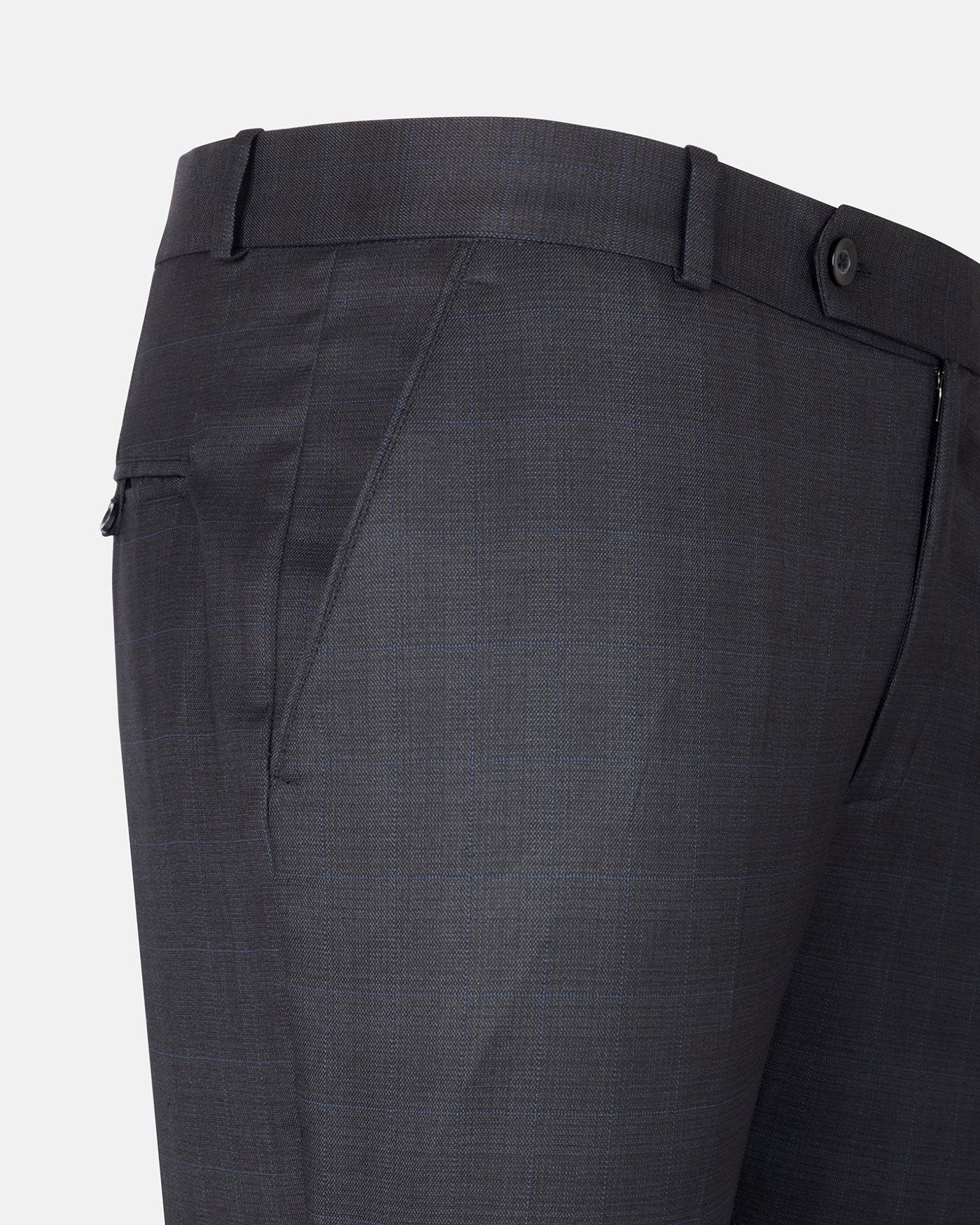 Amber Black Checked Formal Cotton Pant - John Ellies