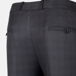 Amber Black Checked Formal Cotton Pant - John Ellies