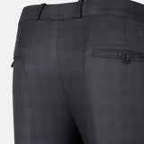 Amber Black Checked Formal Cotton Pant - John Ellies