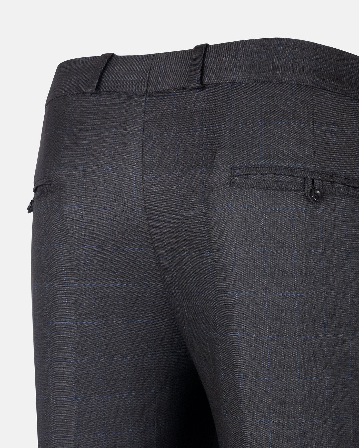Amber Black Checked Formal Cotton Pant - John Ellies