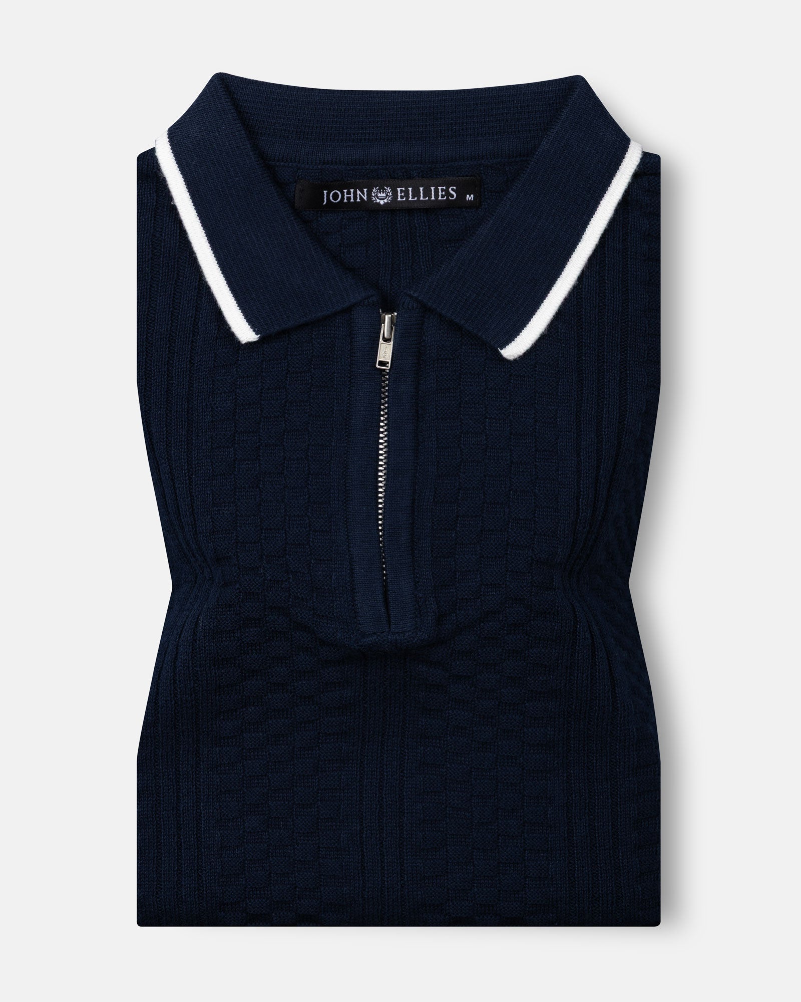 Austen Navy Blue Cotton Polo T-Shirt - John Ellies