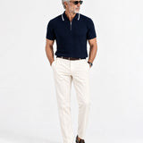 Austen Navy Blue Cotton Polo T-Shirt