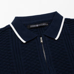 Austen Navy Blue Cotton Polo T-Shirt - John Ellies
