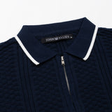 Austen Navy Blue Cotton Polo T-Shirt - John Ellies