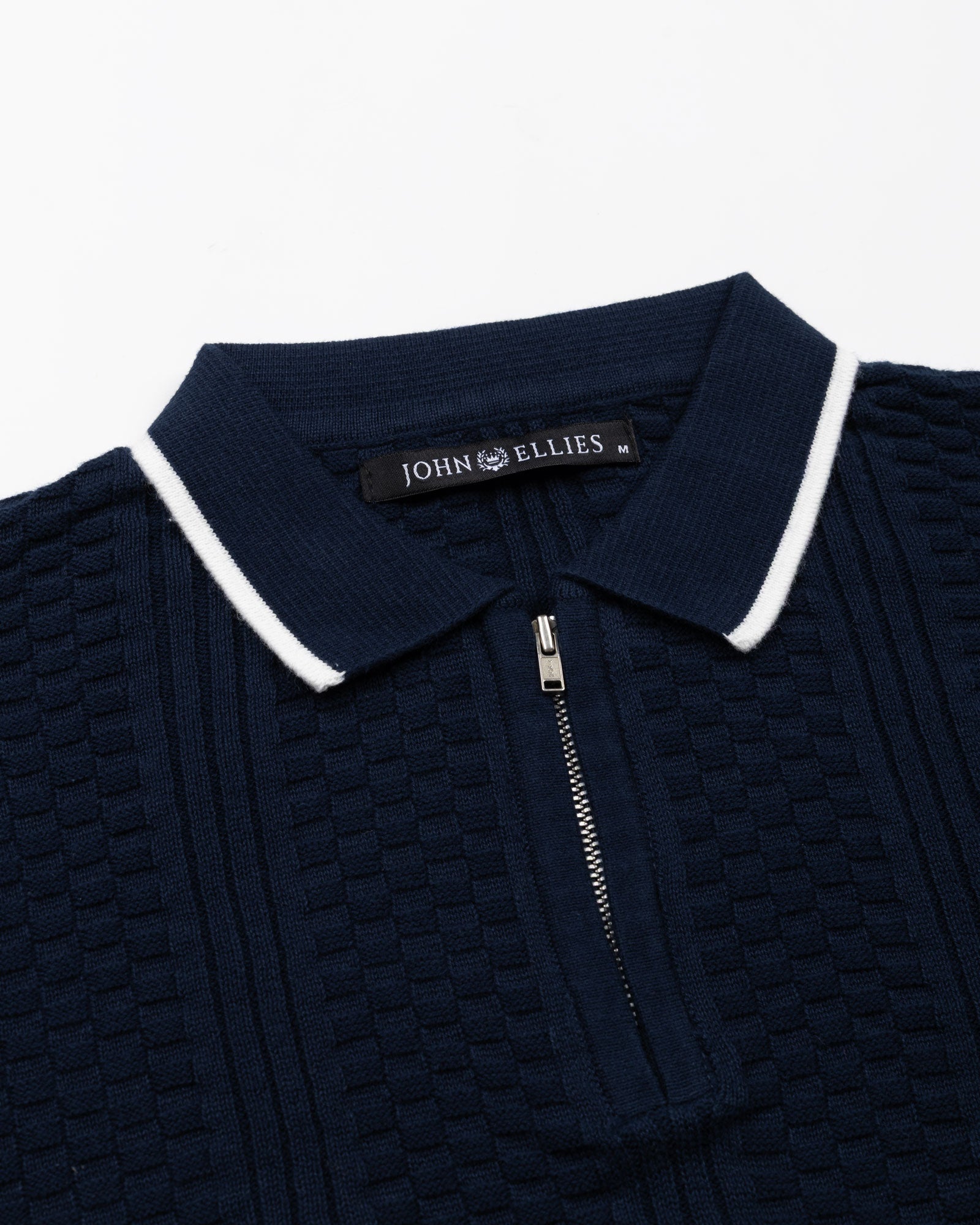 Austen Navy Blue Cotton Polo T-Shirt - John Ellies