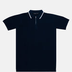 Austen Navy Blue Cotton Polo T-Shirt - John Ellies