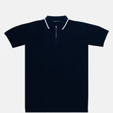 Austen Navy Blue Cotton Polo T-Shirt - John Ellies