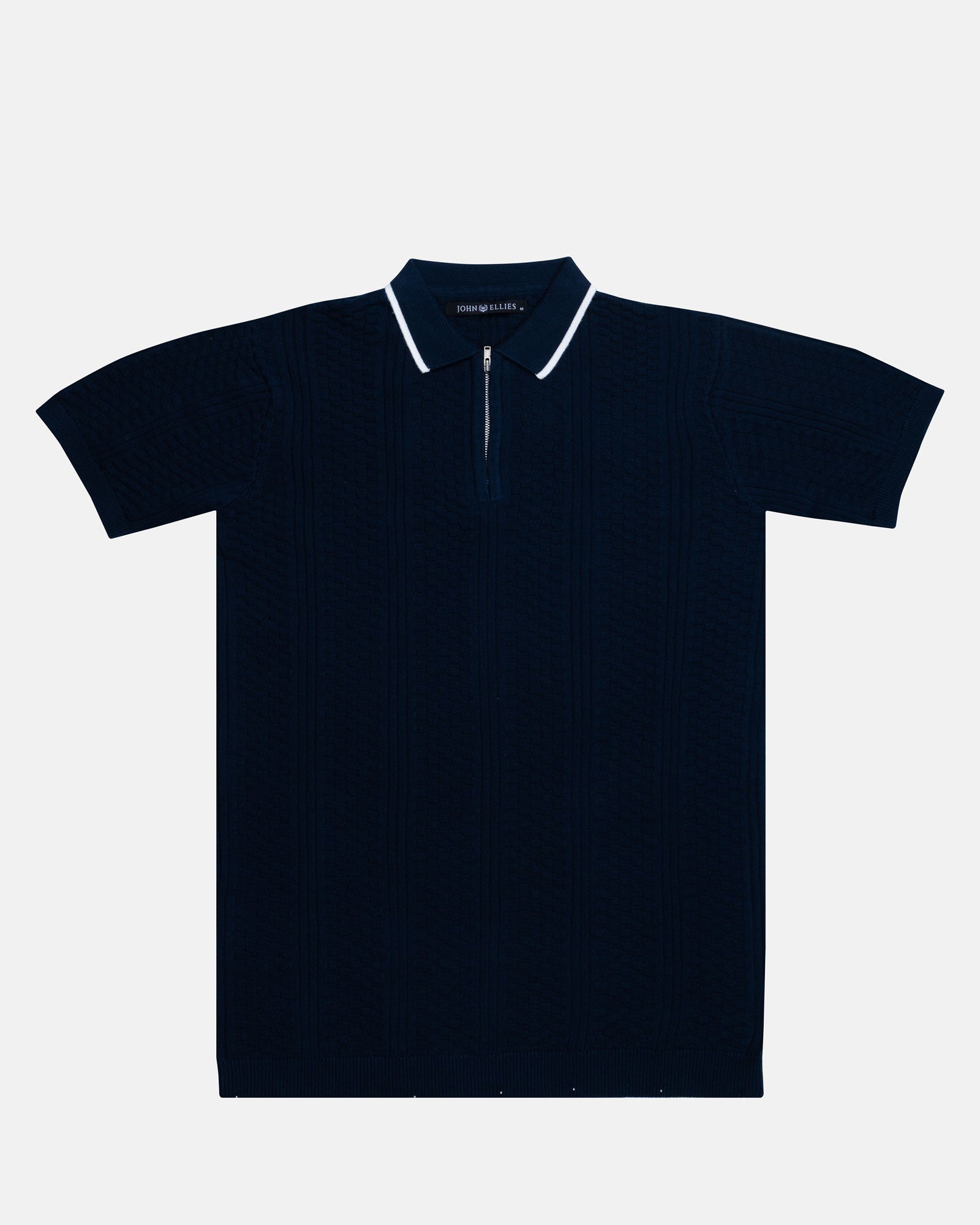 Austen Navy Blue Cotton Polo T-Shirt - John Ellies