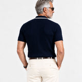 Austen Navy Blue Cotton Polo T-Shirt