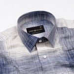 Elysium Off White and Navy Checks Linen Shirt - John Ellies