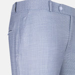 Dranix Sky Blue Checked Cotton Pant - John Ellies