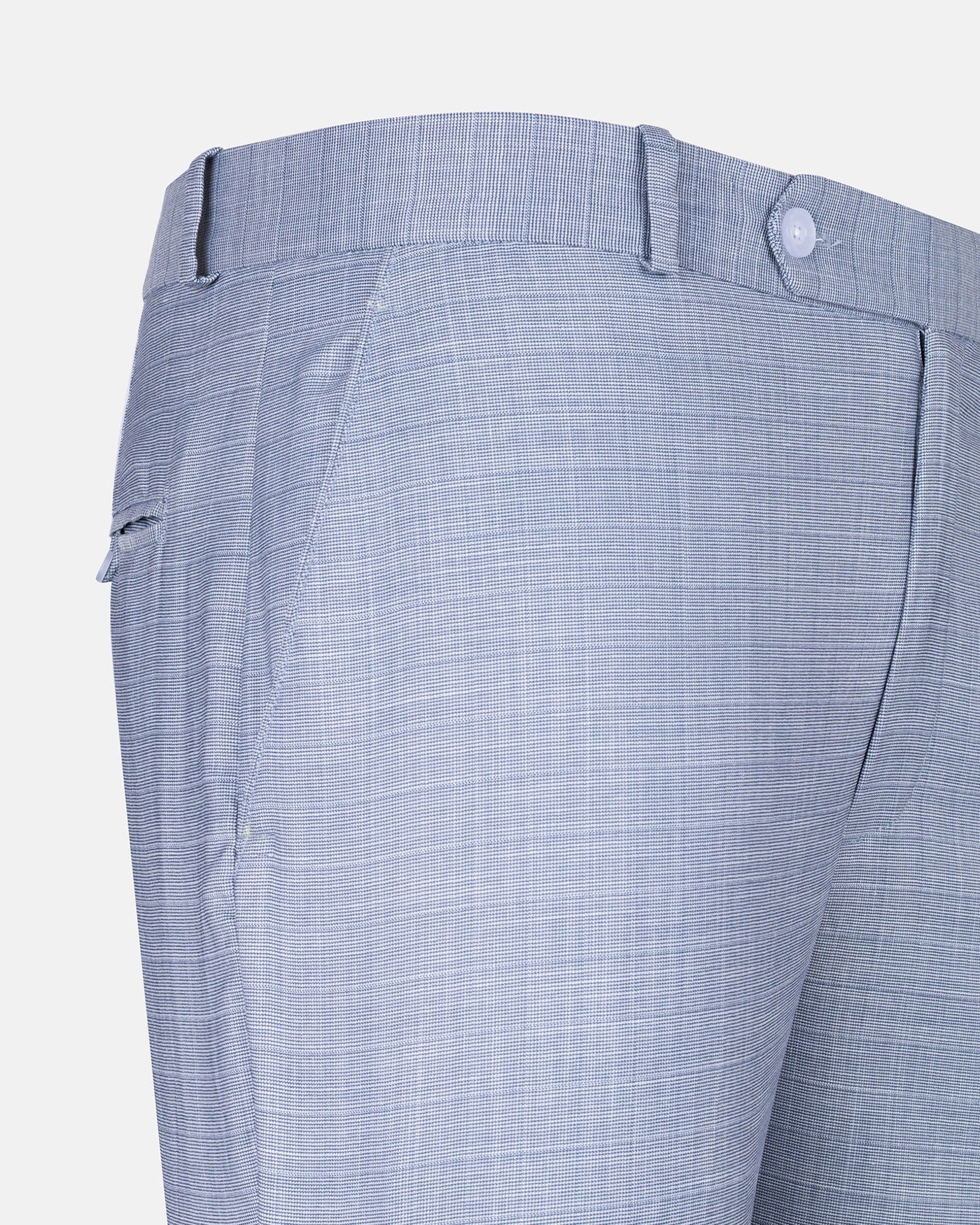 Dranix Sky Blue Checked Cotton Pant - John Ellies