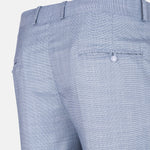 Dranix Sky Blue Checked Cotton Pant - John Ellies