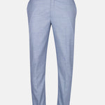 Dranix Sky Blue Checked Cotton Pant - John Ellies