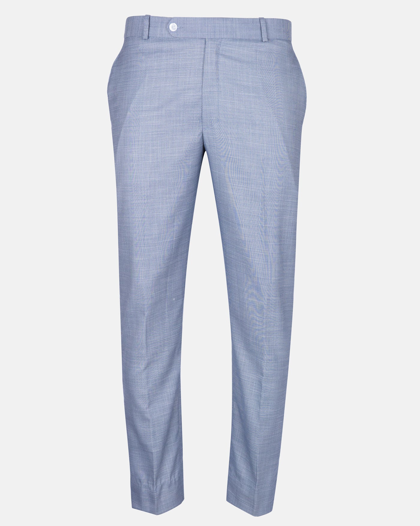 Dranix Sky Blue Checked Cotton Pant - John Ellies