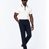 Alberan White Cotton Polo T-Shirt