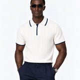 Alberan White Cotton Polo T-Shirt