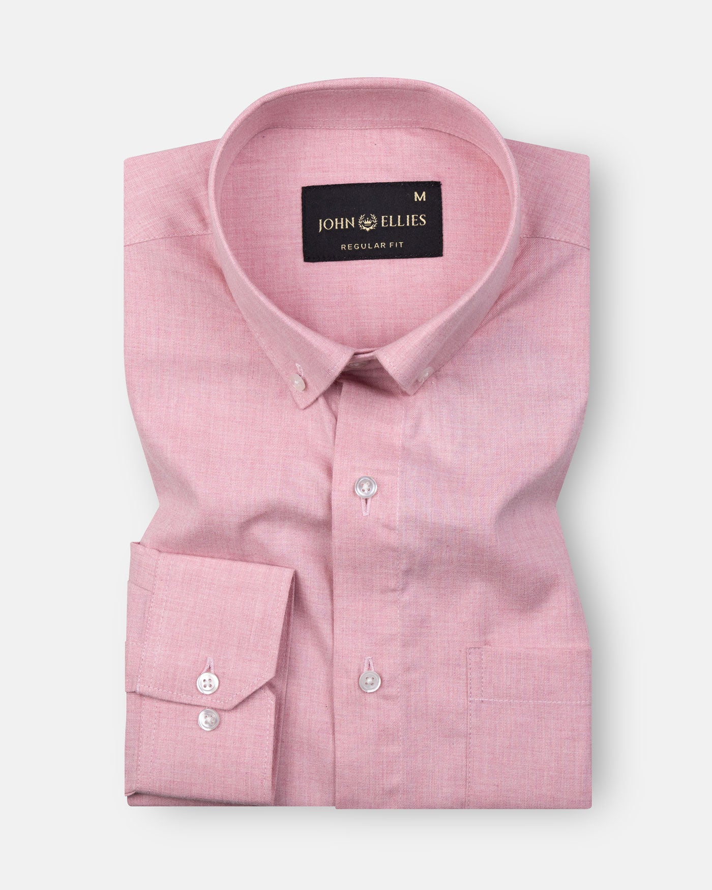 Classiccontour Froly Pink Plain Linen Button Down Shirt - John Ellies