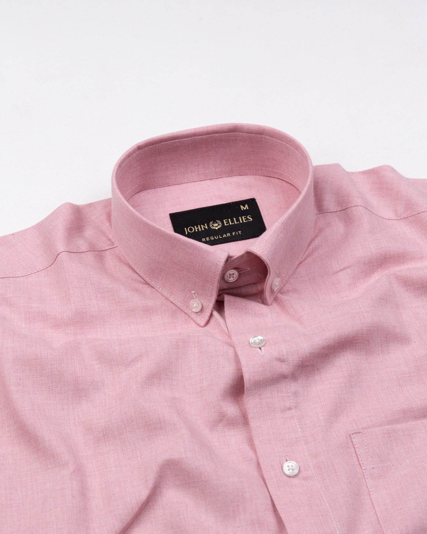 Classiccontour Froly Pink Plain Linen Button Down Shirt - John Ellies