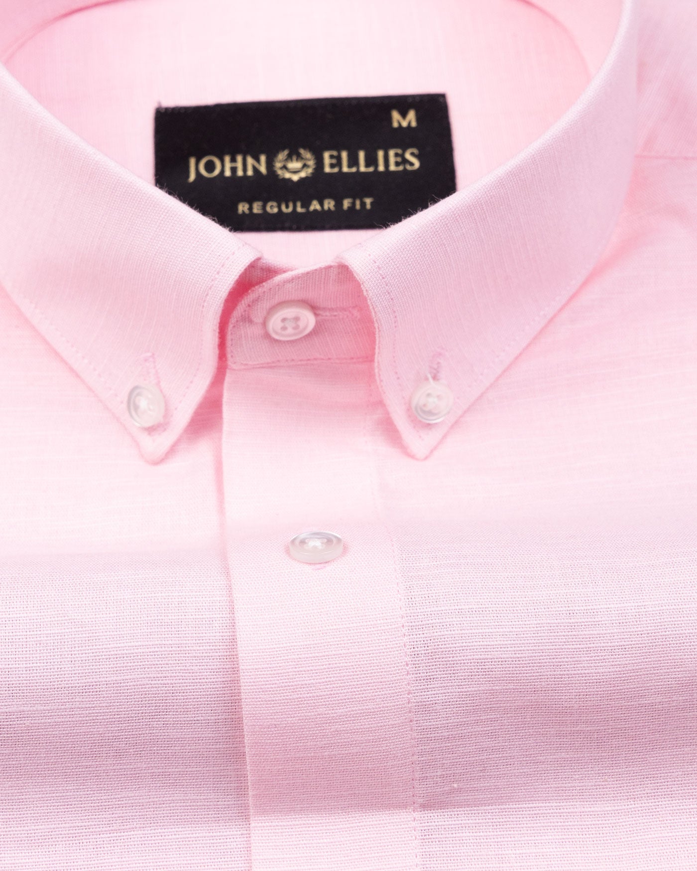 Classiccontour Froly Pink Plain Linen Button Down Shirt - John Ellies