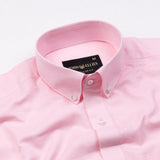 Classiccontour Froly Pink Plain Linen Button Down Shirt - John Ellies